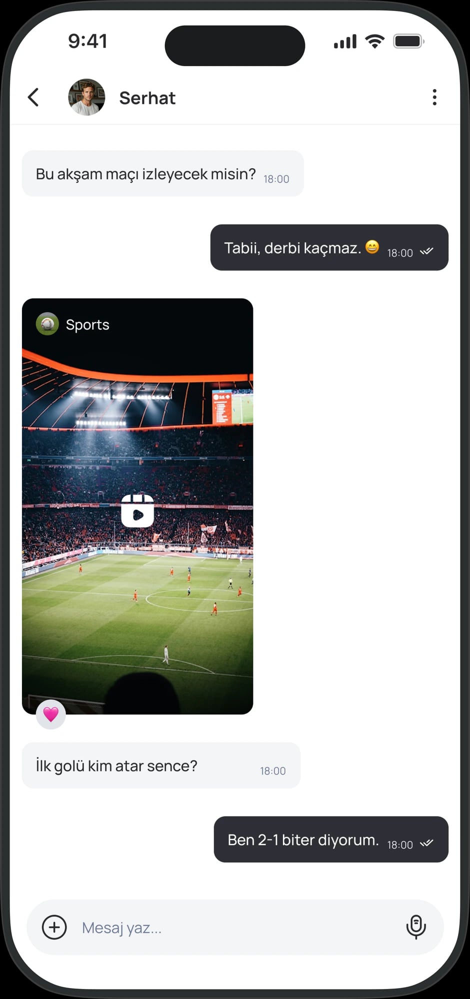 Lolovy mesajlaşma ekranı